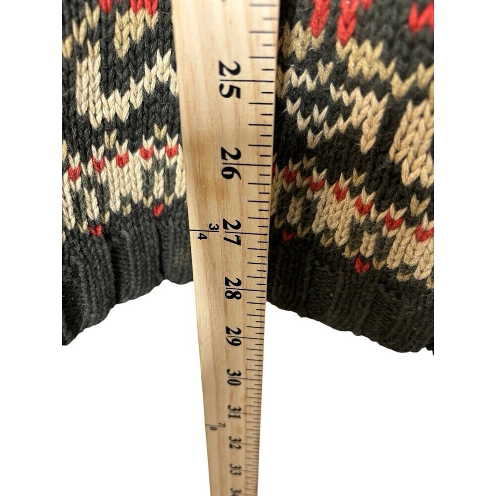 VINTAGE Abercrombie and Fitch Sweater Mens Medium Brown Cable Fair Isle Oarsman - Picture 6 of 9